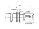 TELEGÄRTNER BNC Bulkhead Socket, insulated with white insulating flange