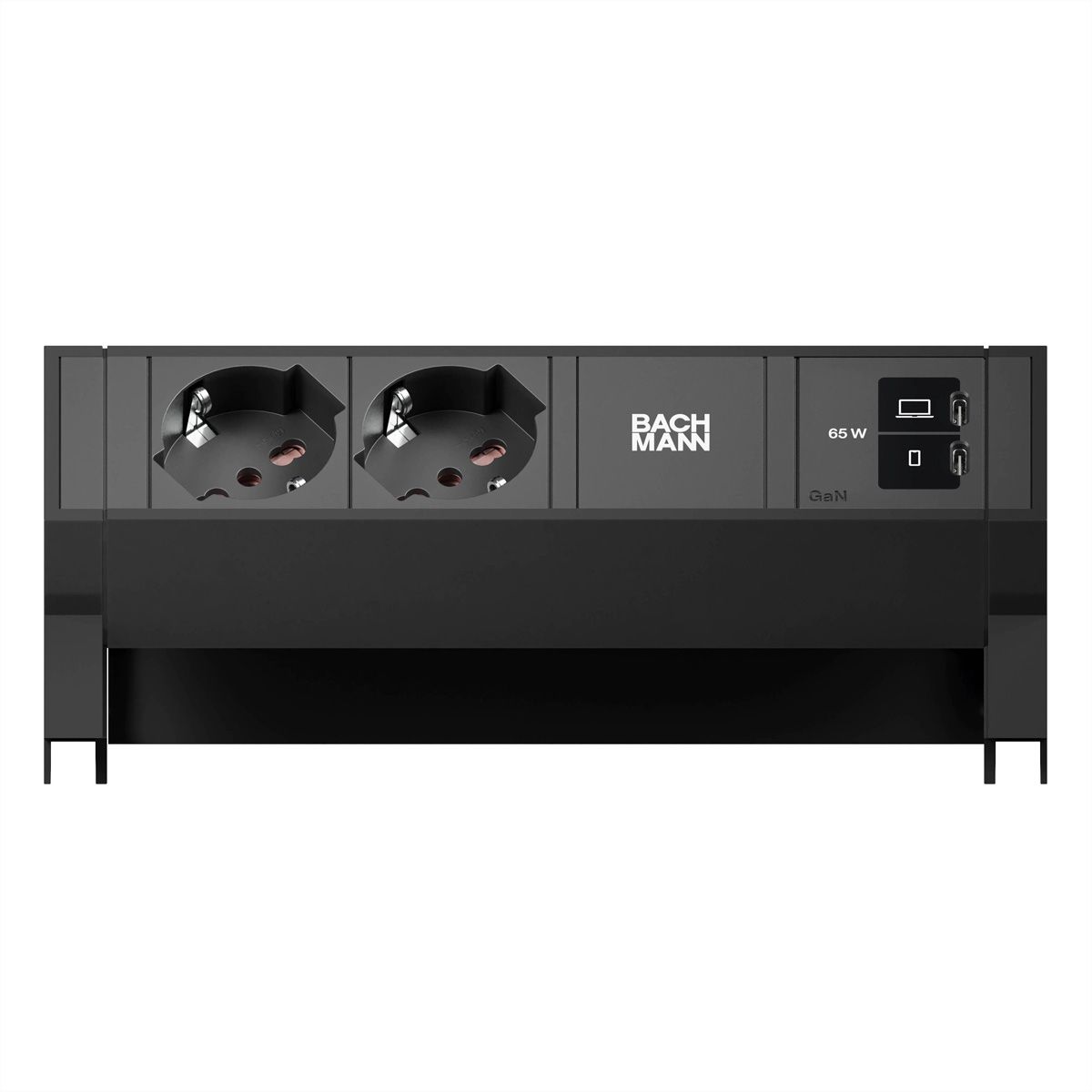 BACHMANN DESK2 2xP40 1xUSB C/C 65W, L=0.2m RAL9005