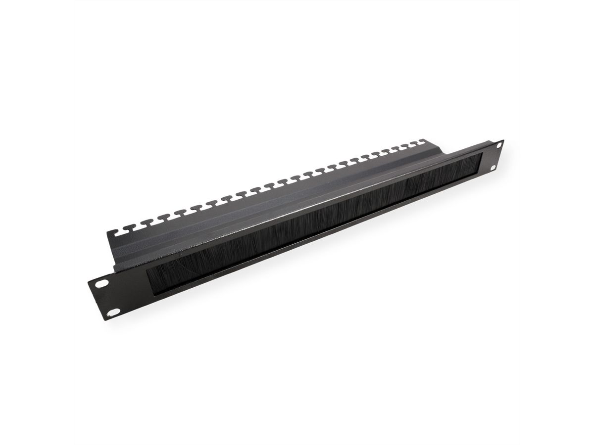 ROLINE 19-inch cable entry, with brush strip 1U black