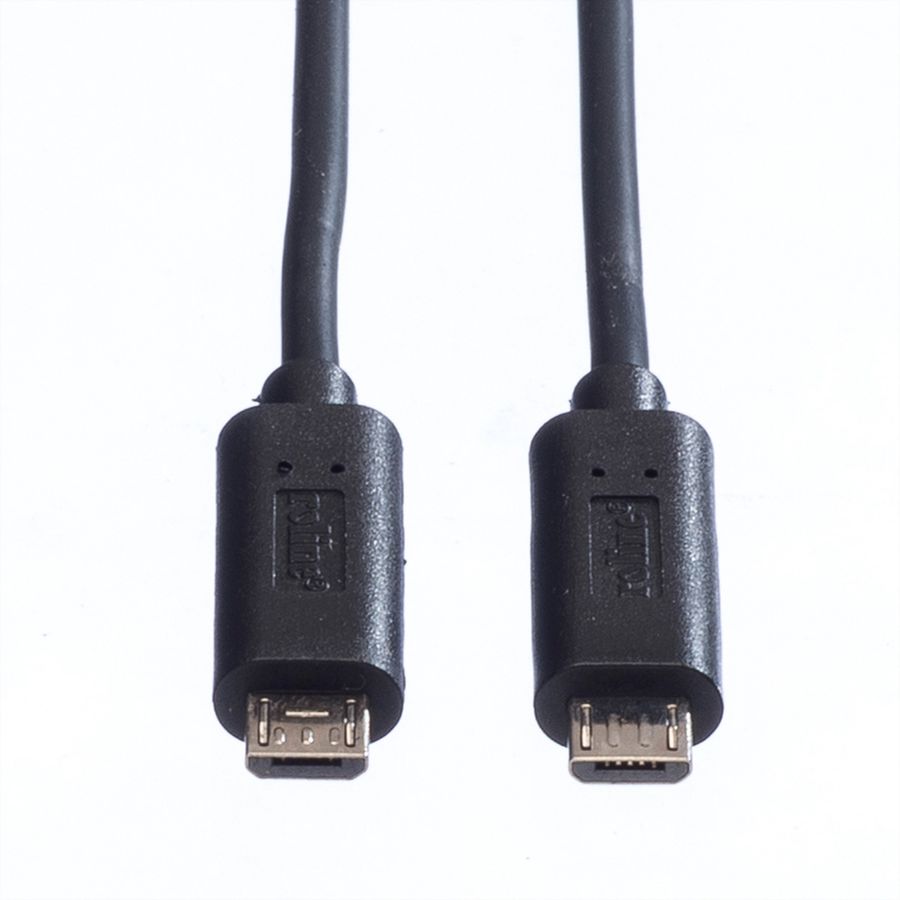 ROLINE USB 2.0 Charging Cable, Micro B - Micro B, M/M, black, 0.3 m