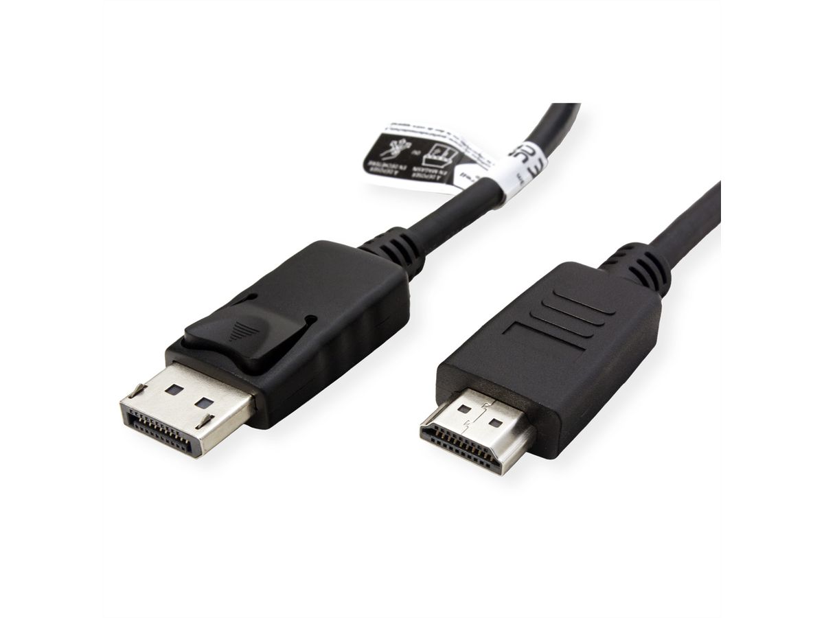 ROLINE RM DisplayPort Kabel DP - HDMI, M/M, zwart, 3 m