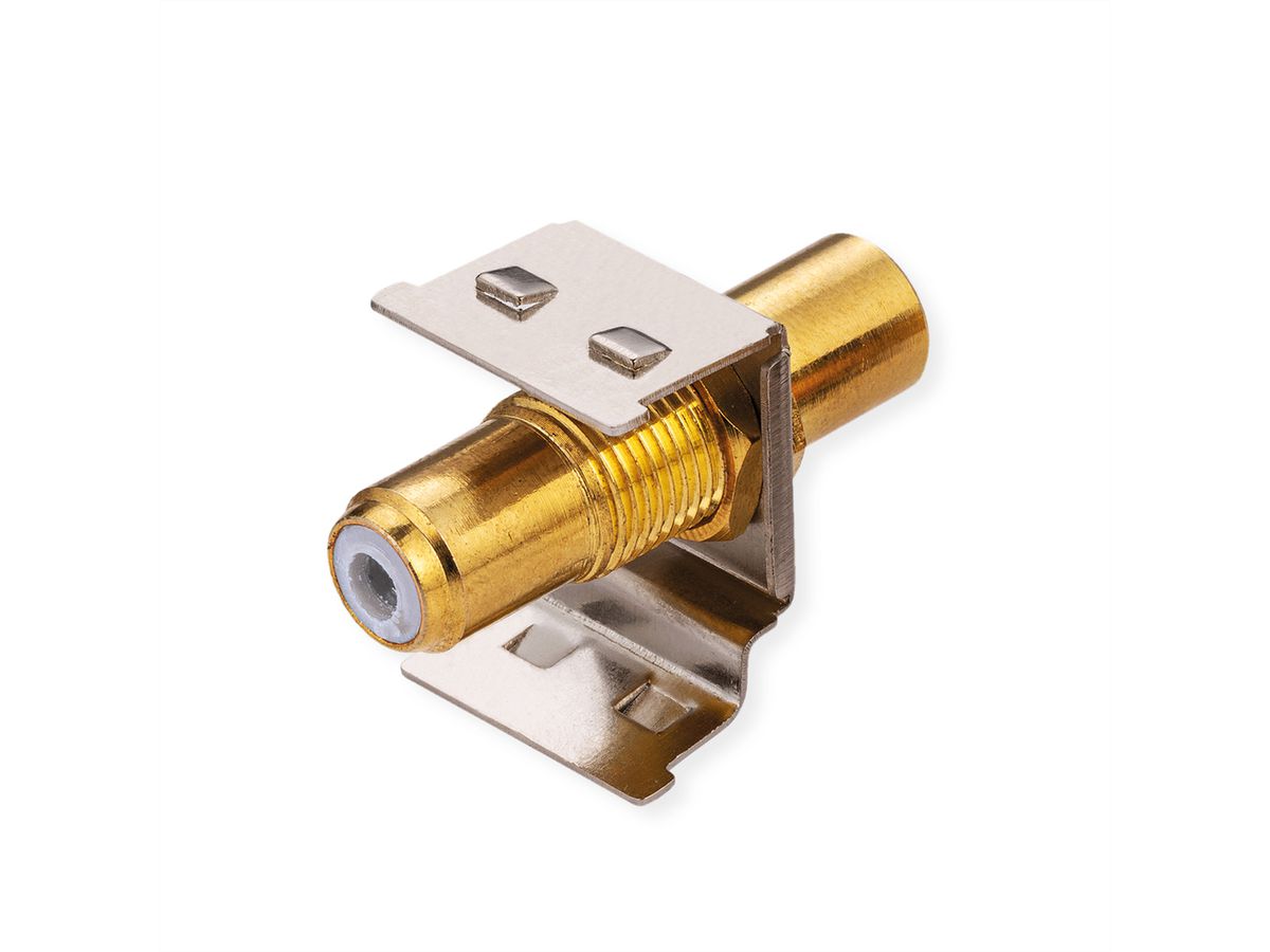 ROLINE RCA Keystone Coupler, Metal, Shielded, white