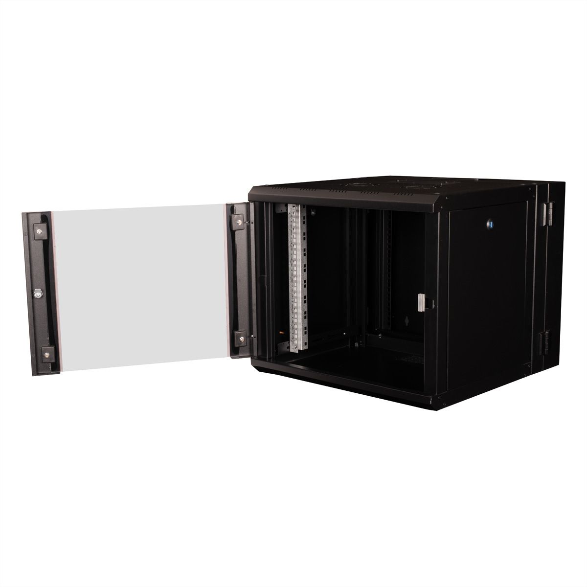 ROLINE 19-inch wall-mounted housing Pro 9 U, 600x600 WxD two-part swivelling black
