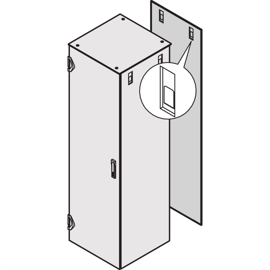 SCHROFF Varistar IP 20 achterwand met snelsluiting, RAL 7035, 1600H 600W