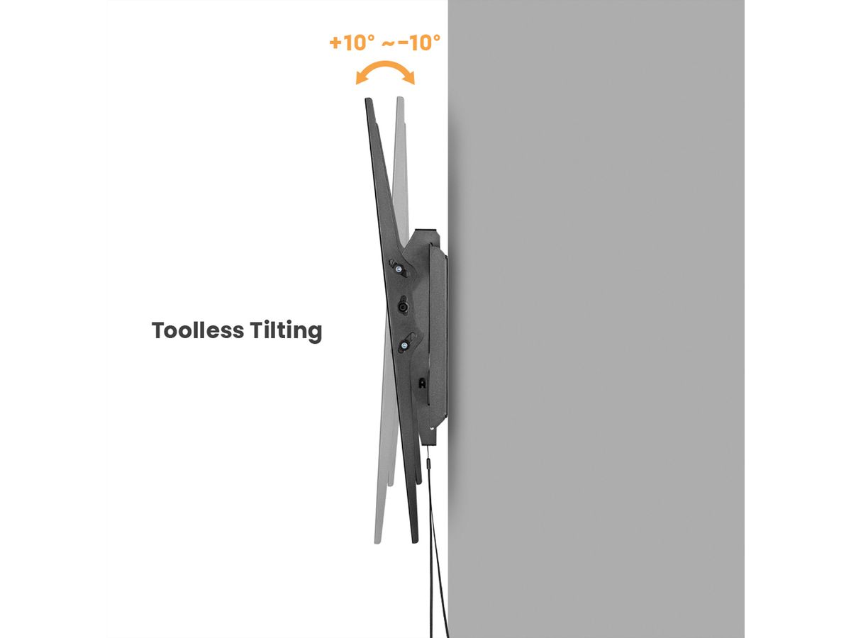 VALUE TV Wall Mount, 80mm Wall Distance, <120kg, <304,8cm (120"), VESA 900x600, tiltable