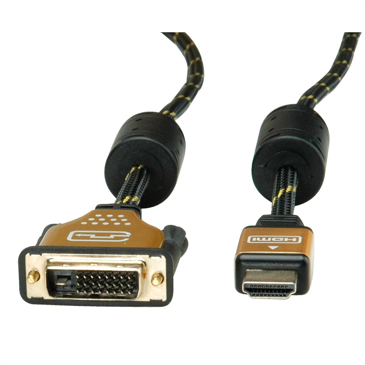 ROLINE GOLD Monitor Cable, DVI (24+1) - HDMI, M/M, 10 m