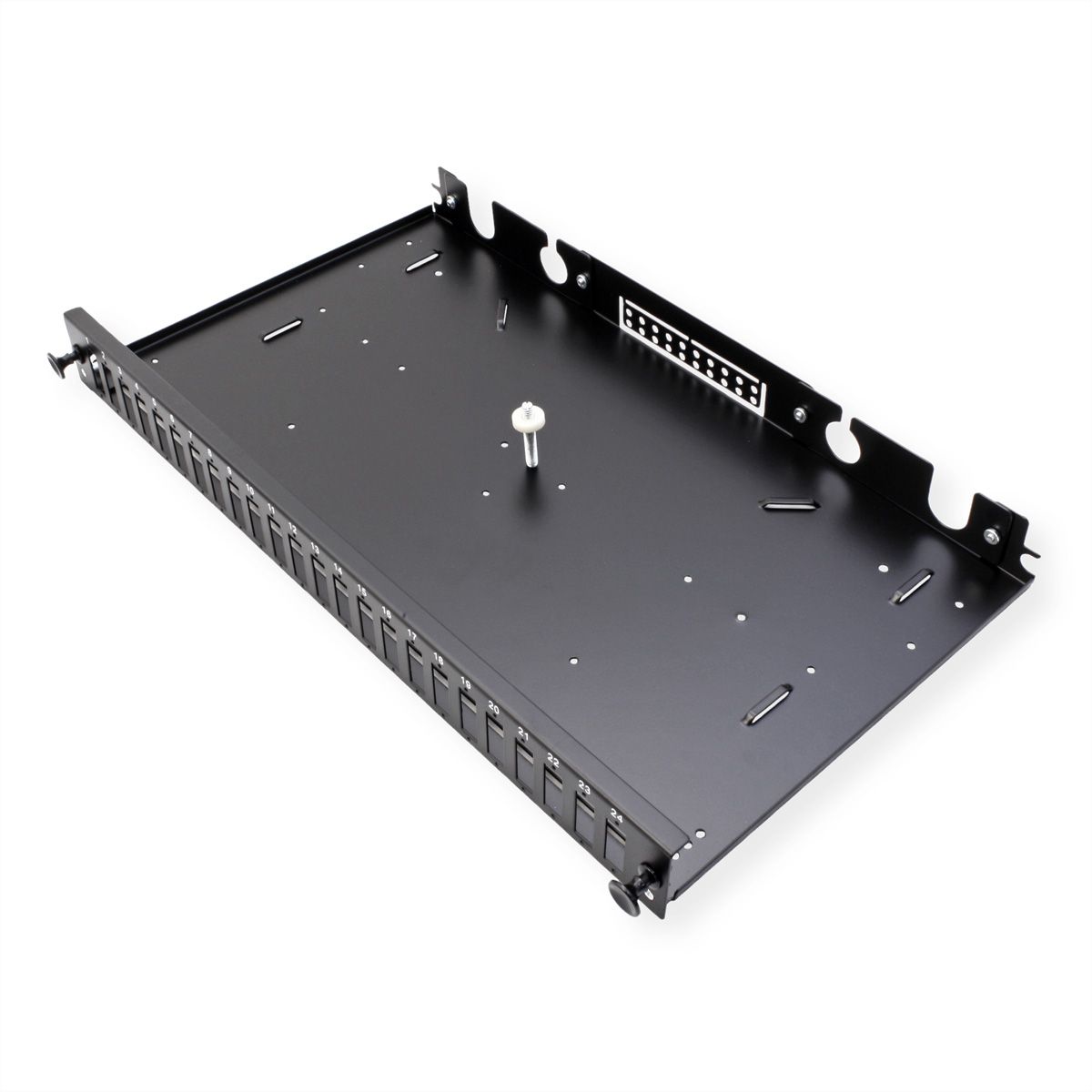 VALUE 19" FO Splice Box, empty, 1U, 24x SC DX / 24x LC quadruple, extendable