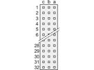 SCHROFF Stekker Type C, EN 60603, DIN 41612, vrouwelijk, 32 contacten, wire-wrap, 13 mm