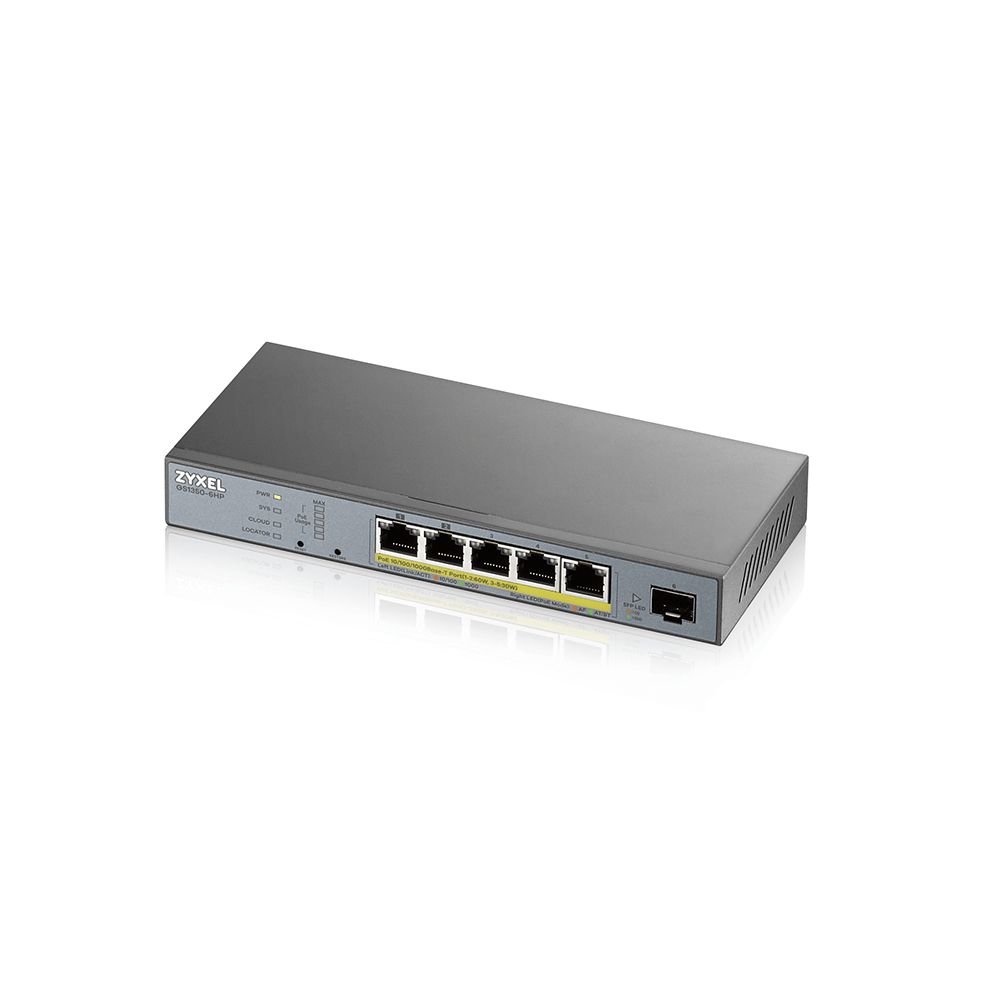 Zyxel GS1350-6HP-EU0101F network switch Managed L2 Gigabit Ethernet (10/100/1000) Gray Power over Ethernet (PoE)