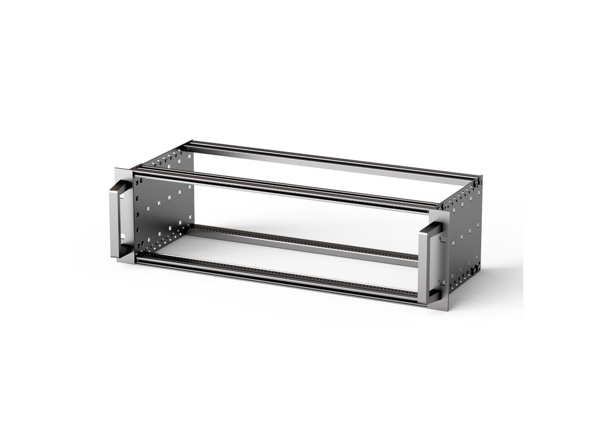 SCHROFF EuropacPRO 19" moduledrager voor moduledrager, zwaar, achteraf af te schermen, met handgreep vooraan, 3 HE, 295 mm