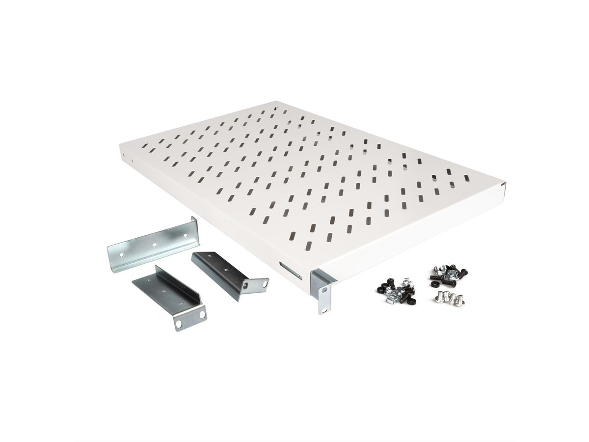 ROLINE 19-inch plank 1 U, instelbaar 770 mm diep 50 kg grijs