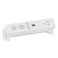 BACHMANN DESK2 white 2xCH 90°, 1x USB C/C 100W L=0.2m RAL9010