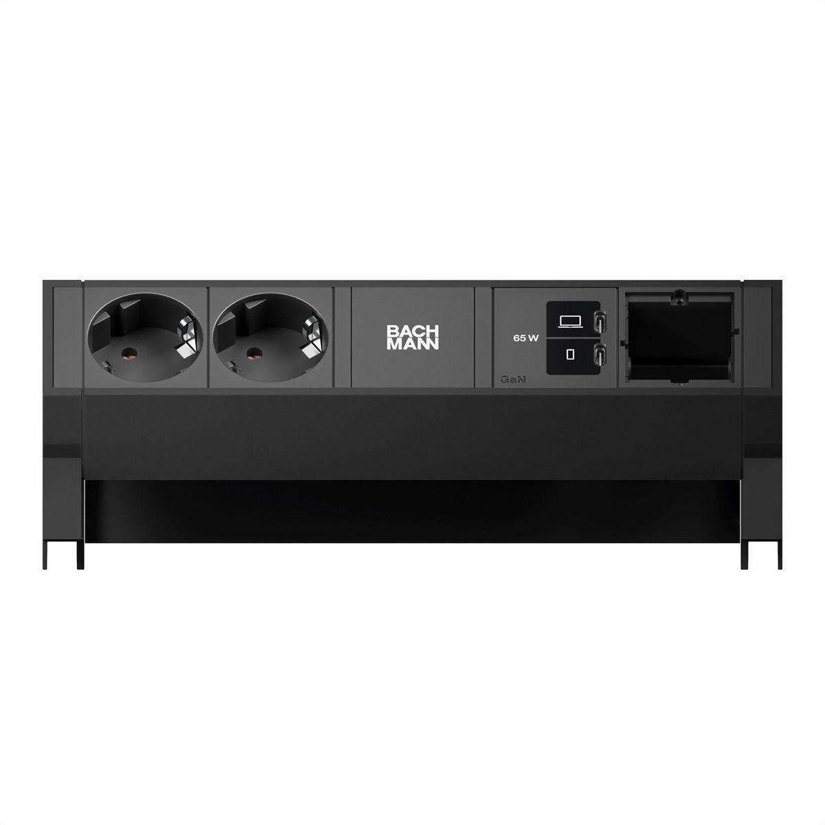 BACHMANN DESK2 2xCEE7/3 1xUSB C/C 65W, 1xCM L=0.2m RAL9005
