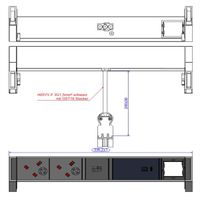 BACHMANN DESK2 2xUK 1xUSB C 60W 1xCM, 0,2m GST18 RAL9010, Verenigd Koninkrijk