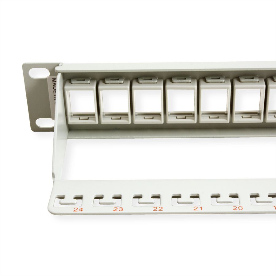 ROLINE 19" keystone patchpaneel, 24P, niet afgeschermd, grijs