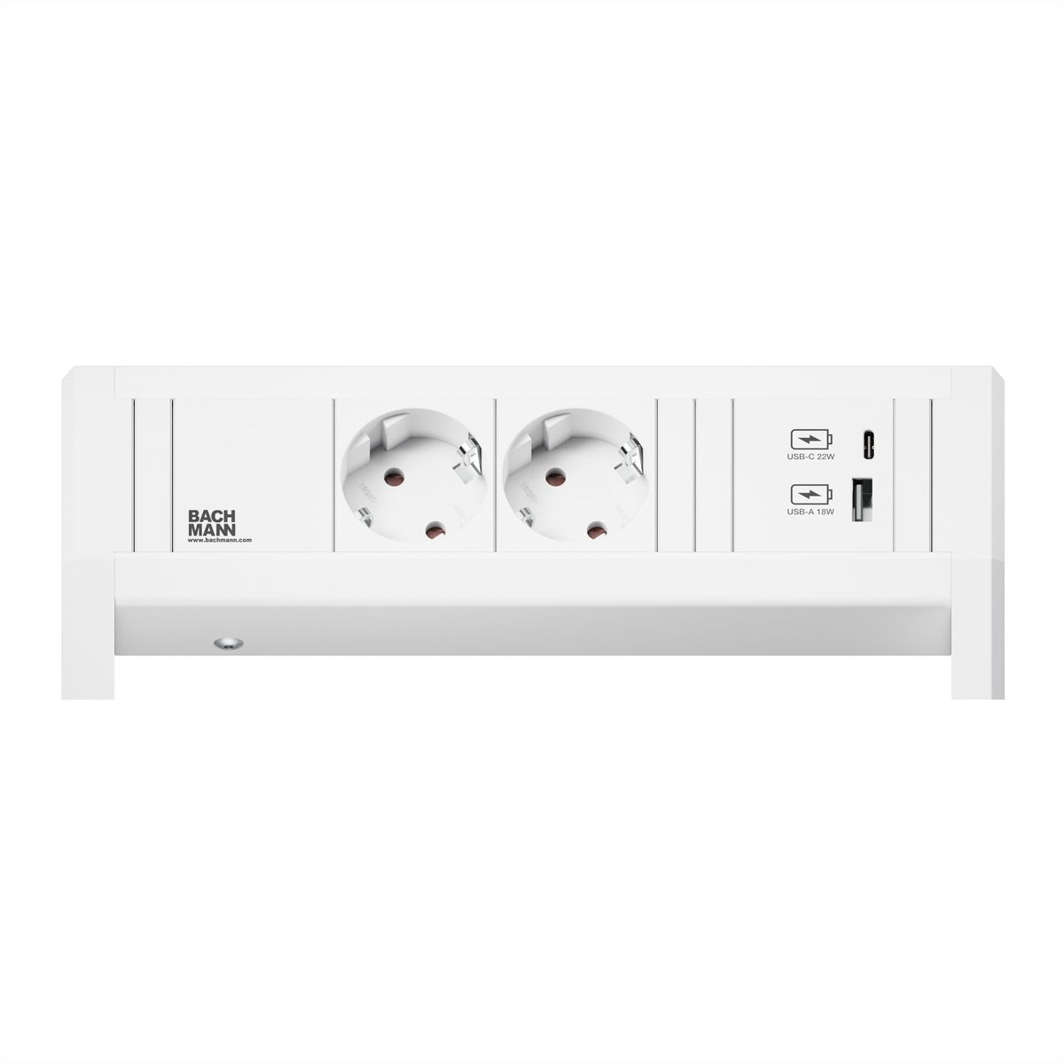 BACHMANN DESK 2xCEE7/3 1xUSB A/C 22W GST18 RAL9010