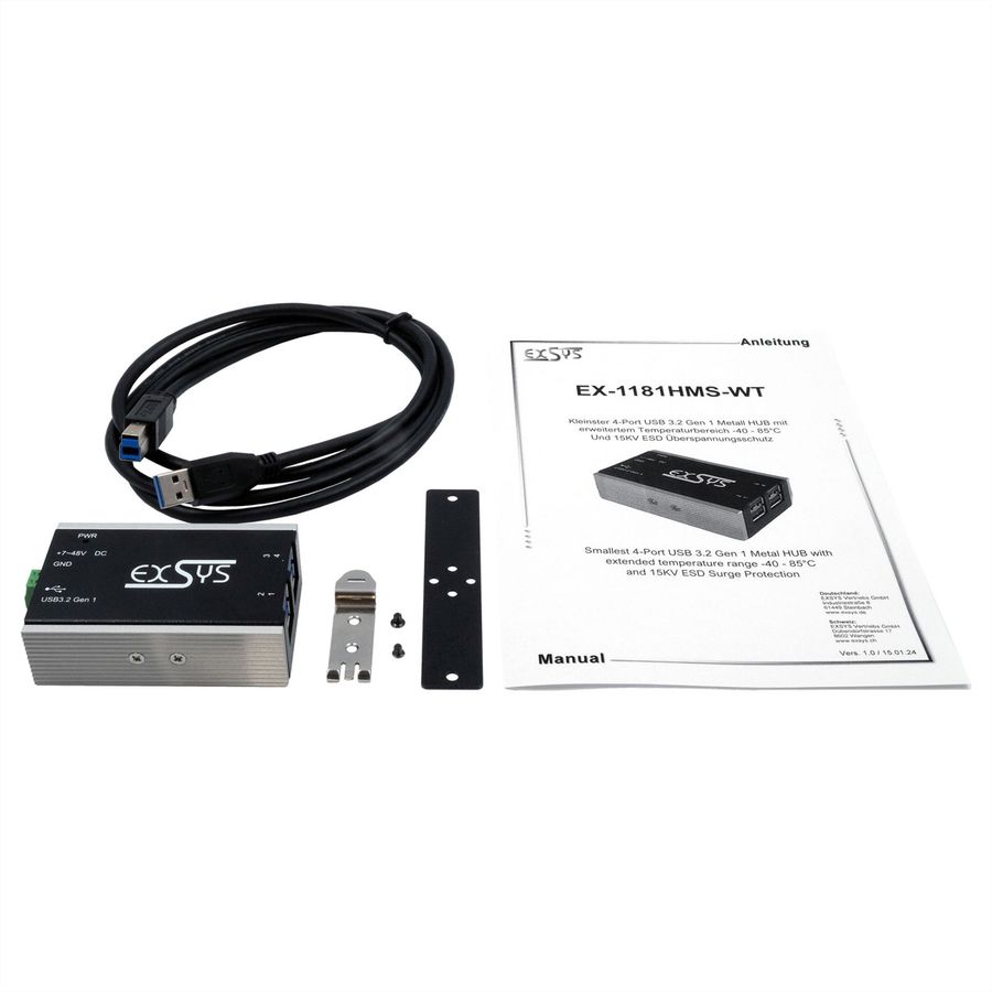 Exsys EX-1181HMS-WT 4-Port USB 3.2 Gen 1 Hub