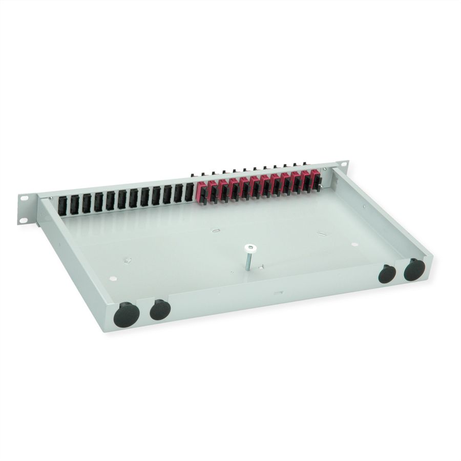 TELEGÄRTNER BASIS eco LWL-Panel mit Kupplungen, 12x SC Duplex, violett, OM4