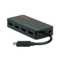 ROLINE USB 3.2 Gen 1 Hub, 4-voudig, type C aansluitkabel