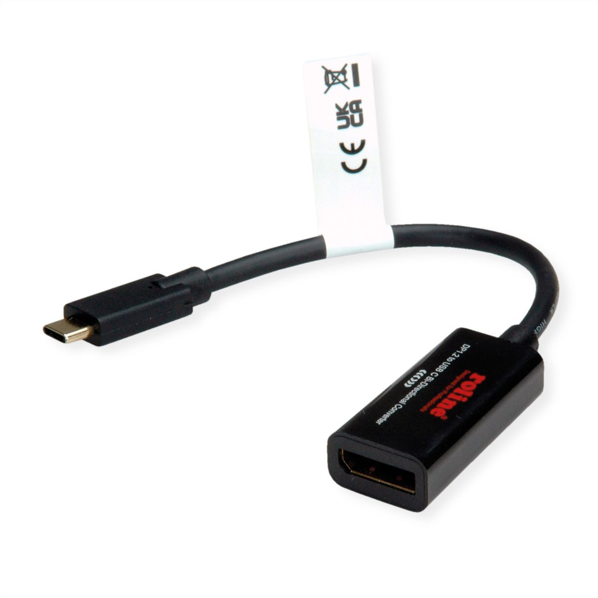 ROLINE Kabeladapter USB-C - DisplayPort, v1.2, bidirectionel, M/F, 0,2 m