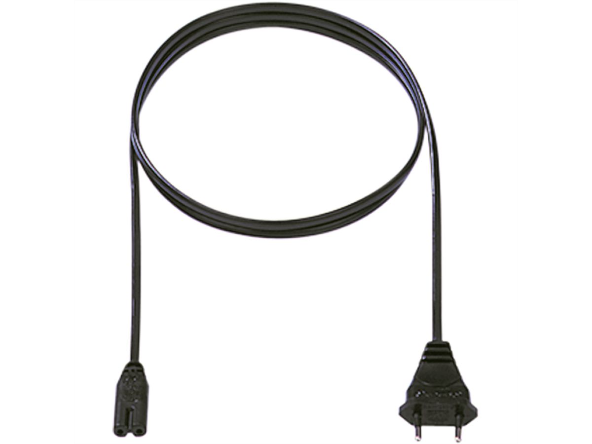 BACHMANN C7 voedingskabel 2x0,75 zwart. 1,5m, H03VVH2-F onverpakt