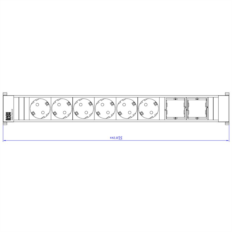 BACHMANN CONFERENCE TOP FRAME X-Large insert 6x earthing contact 2x ABD