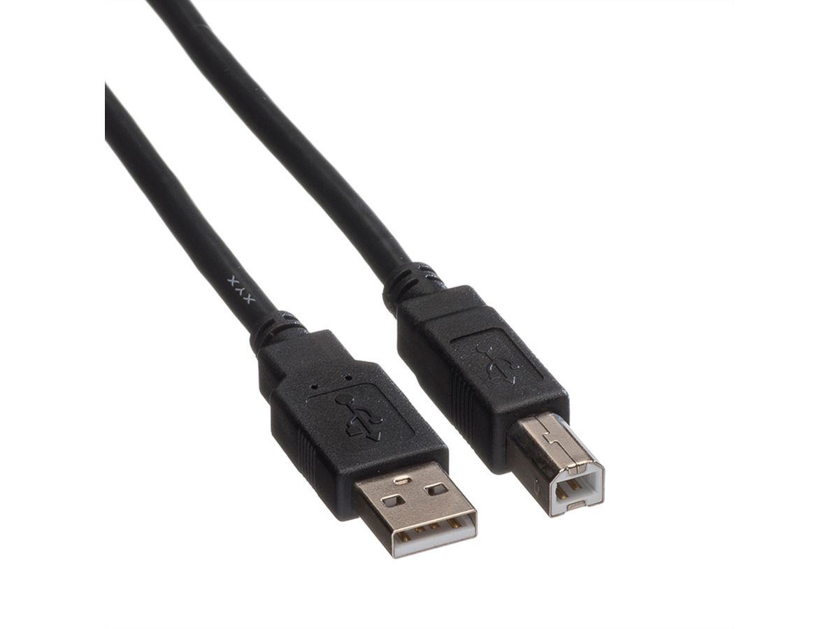 ROLINE USB 2.0 kabel, type A-B, zwart, 1,8 m