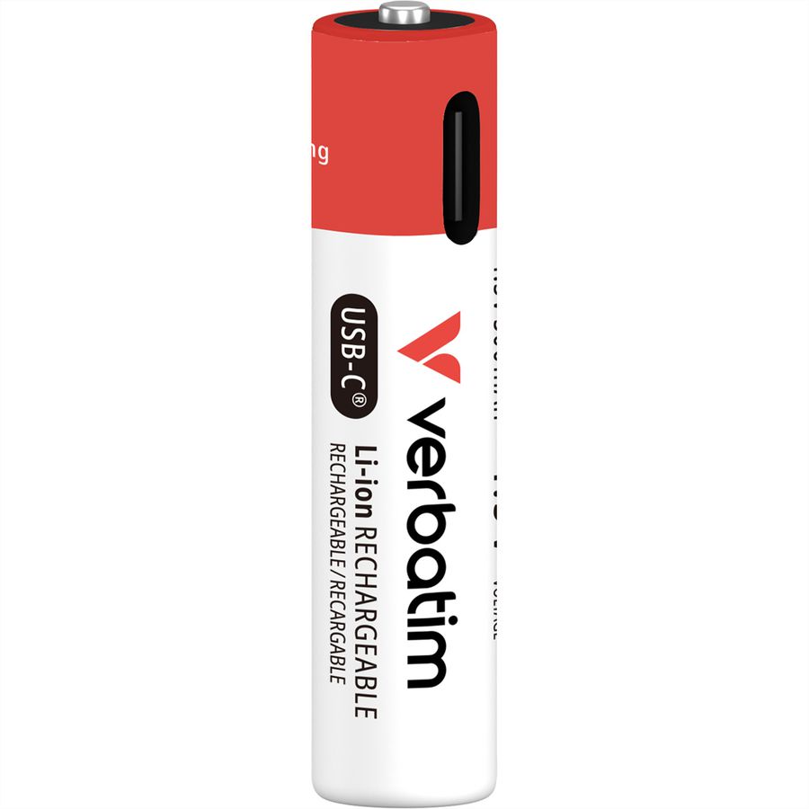VERBATIM AAA-Akkus mit USB-C-Anschluss Li-Ion 500mAh 4er Pack