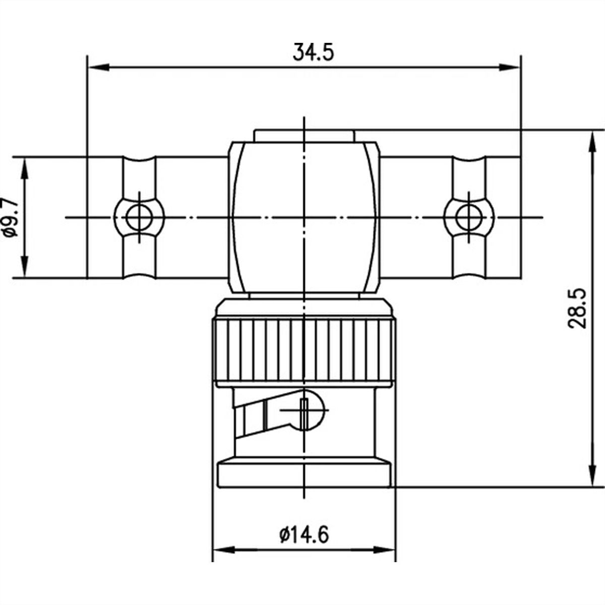 TELEGÄRTNER BNC-T-Stück 50 Ohm, Buchse / Stift / Buchse