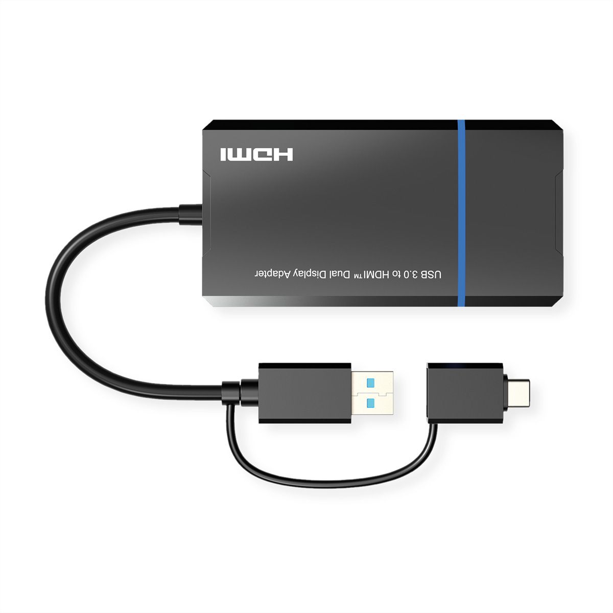 VALUE USB-beeldschermadapter, USB Typ A+C - 2x HDMI