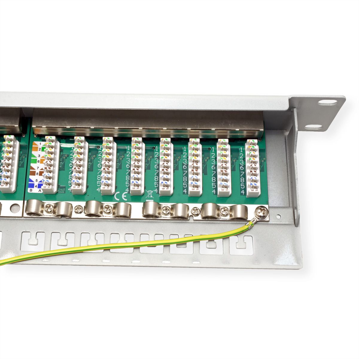 VALUE Cat.6A (Class EA) 19" Patch Panel, 24 Ports, shielded, grey