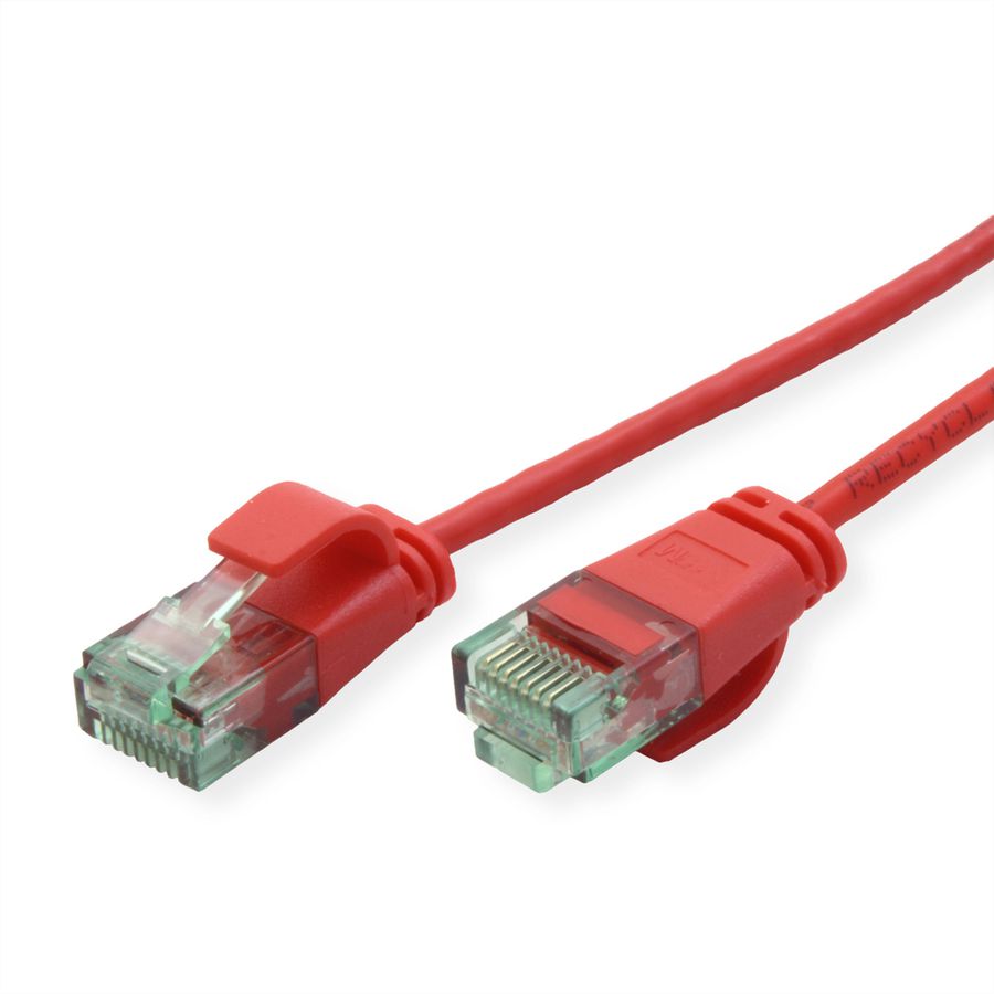 ROLINE RM UTP DataCenter Patchkabel Cat.6A (Klasse EA), extra dun, rood, 2 m