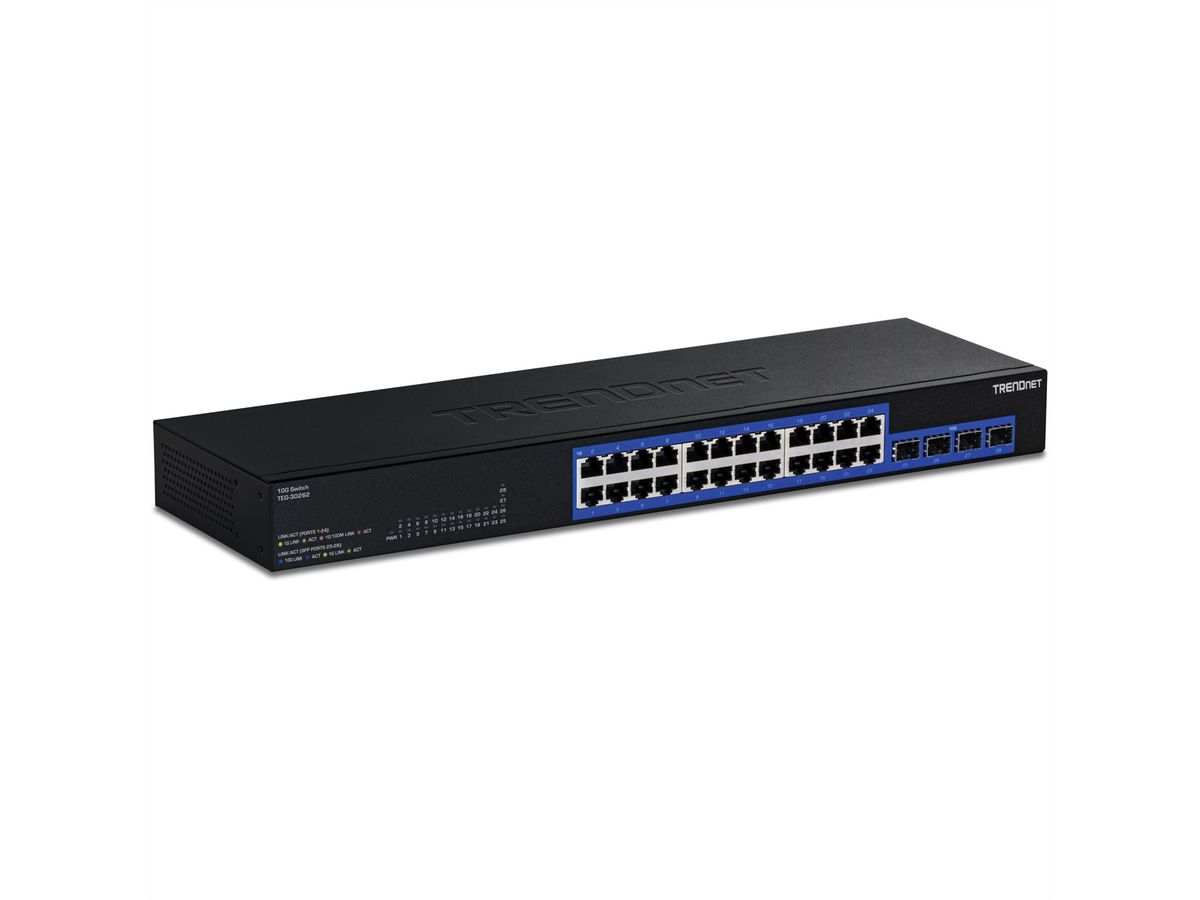 TRENDnet TEG-30262 28-Poorts Switch, Gigabit 4x10G SFP+ Slots