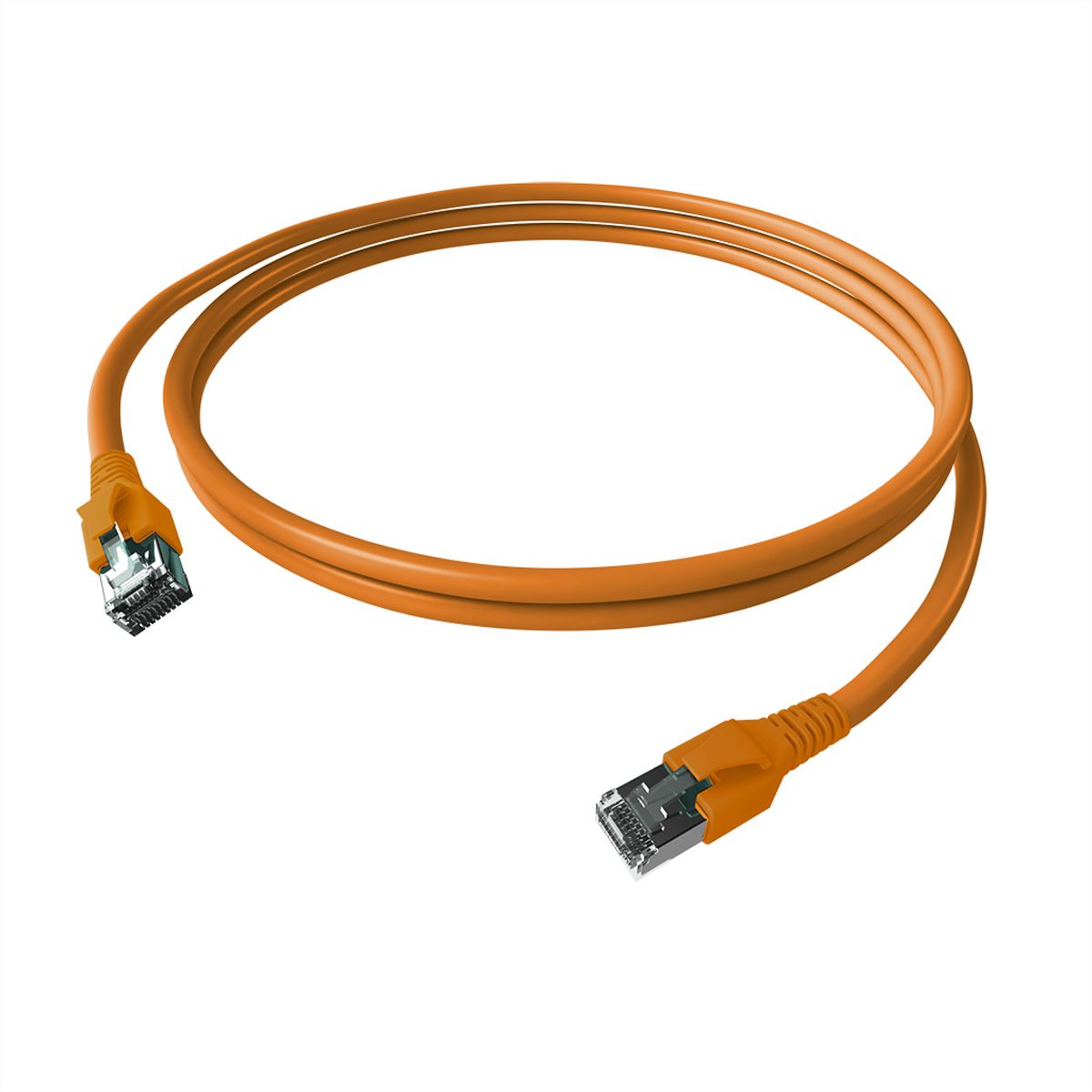 EasyLan FlexBoot Patch Cable Cat.6A, S/FTP, orange, 1 m