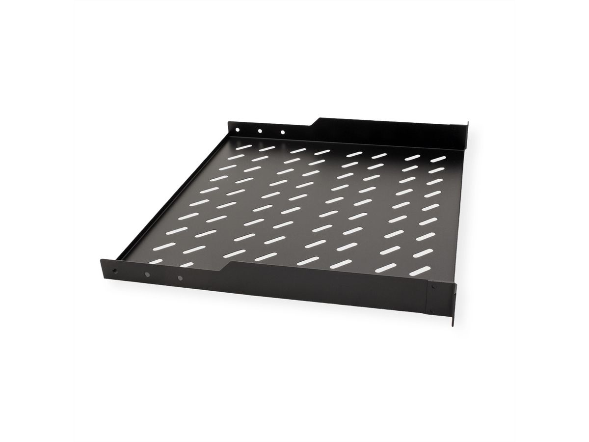 ROLINE 19-inch plank 1 U 400 mm diep, 15 kg draagvermogen zwart
