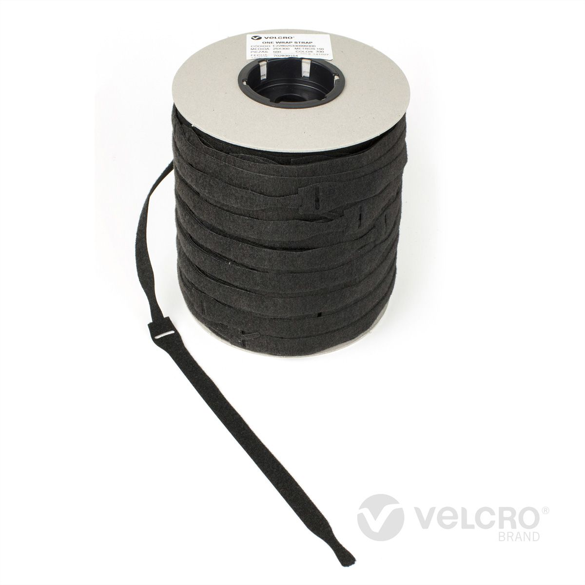 VELCRO® One Wrap® Bindband 20 mm x 200 mm, 750 stuks, vlamvertragend, zwart