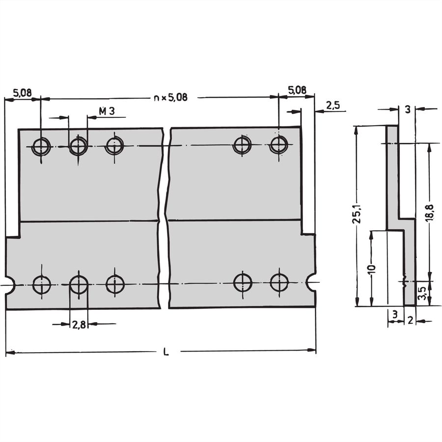 SCHROFF Z-Rail for Connector, DIN 41617, 31-pin, 60 HP