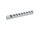 BACHMANN 19" stekkerdoos 1U 8xUTE 1xswitch, Aluminium