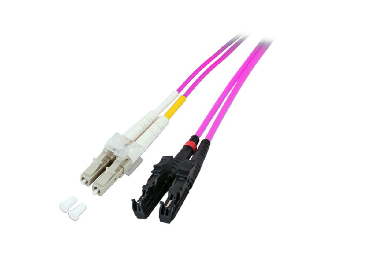 LWL-Kabel duplex 50/125µm OM4, E2000/LC, violett, 10 m
