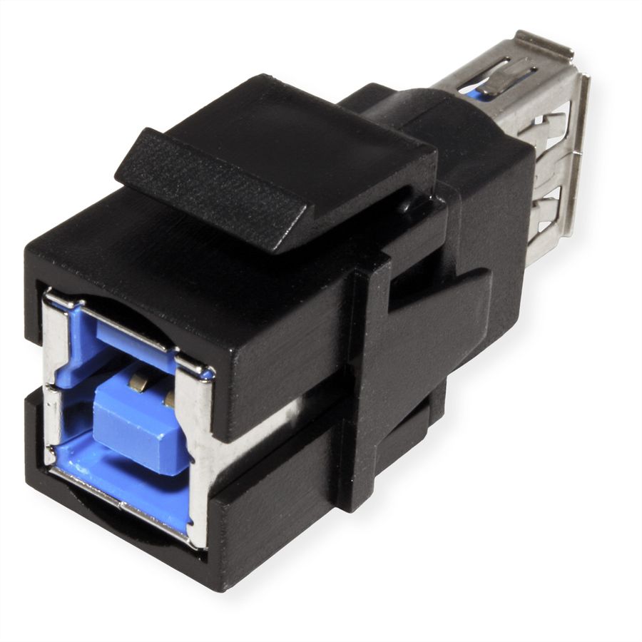 BACHMANN Keystone USB 3.0 koppeling B/A female-female zwart