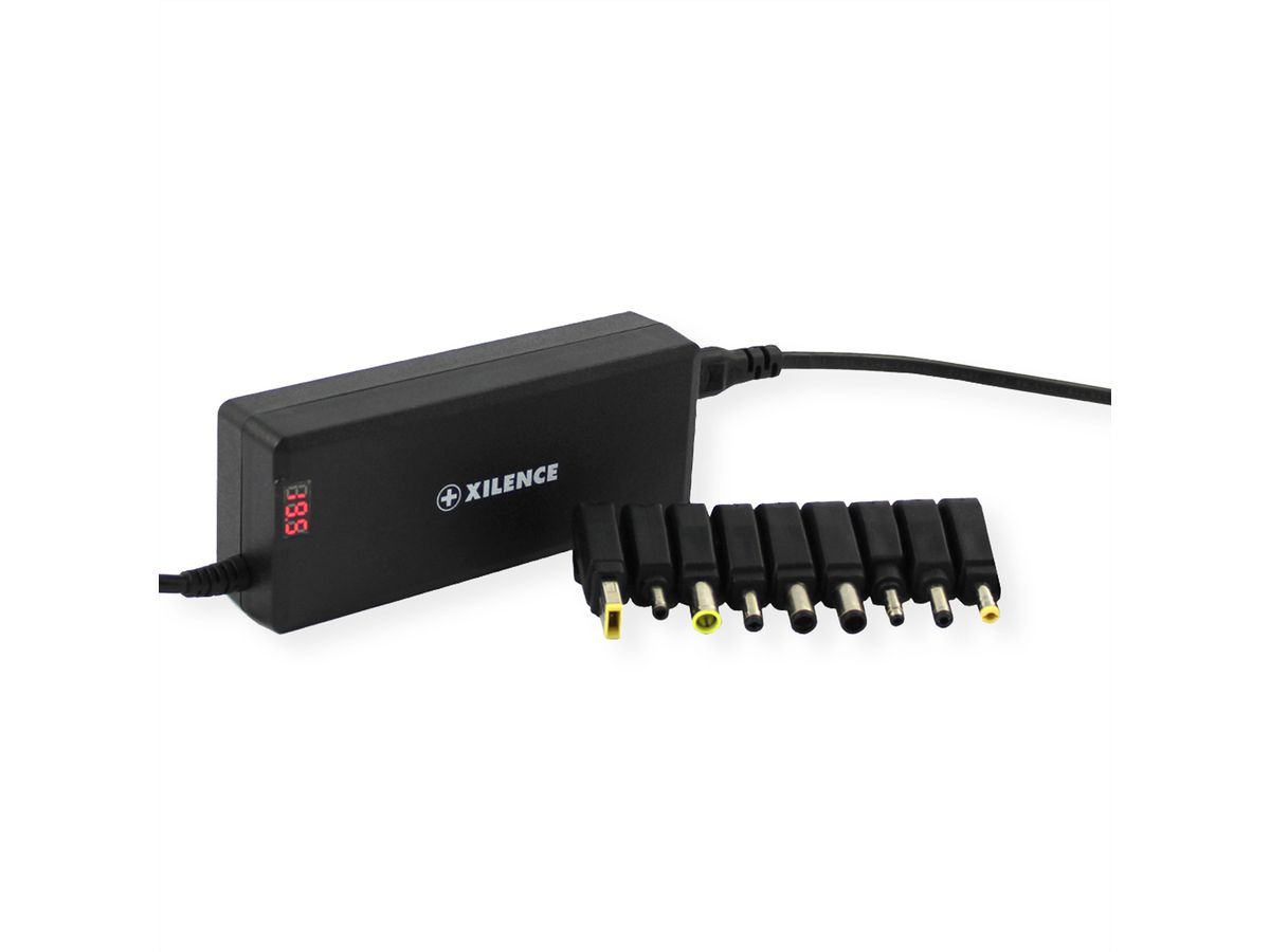 Xilence Universal Notebook Charger, XM010, 9 Adapters, LED Display, 90W