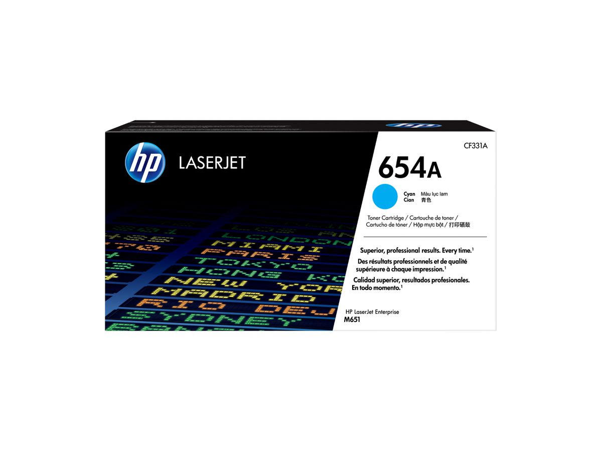 HP 654A originele cyaan LaserJet tonercartridge