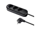 BACHMANN SMART stekkerdoos 3x geaard contact, geschroefd, zwart, 1,5 m