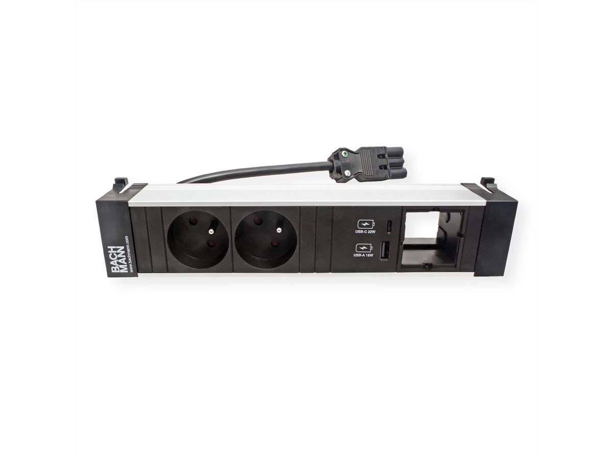 BACHMANN POWER FRAME M 2xUTE 1xCM 1xUSB A/C 22W 0.2m GST18