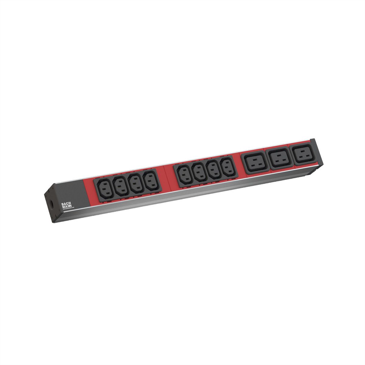 BACHMANN IT PDU ALU 1HE 8x C13 3x C19, stroomkabel met C20 stekker