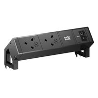 BACHMANN DESK2 2xUK 1xUSB C/C 65W, L=0,2m RAL9005