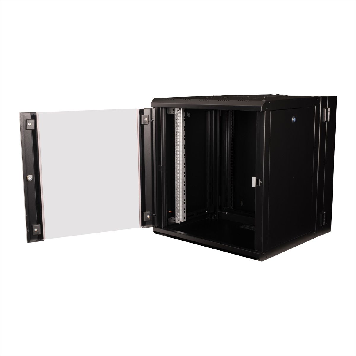 ROLINE 19-inch wall-mounted housing Pro 12 U, 600x600 WxD two-piece swivelling black