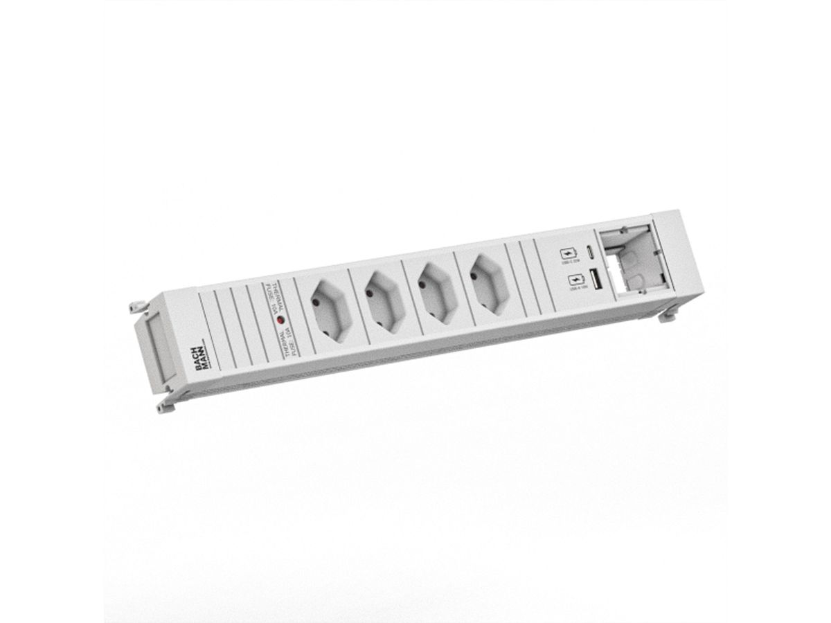 BACHMANN POWER FRAME 4xCH 0° 1xCM 1xUSB A/C 22W 0.2m GST18