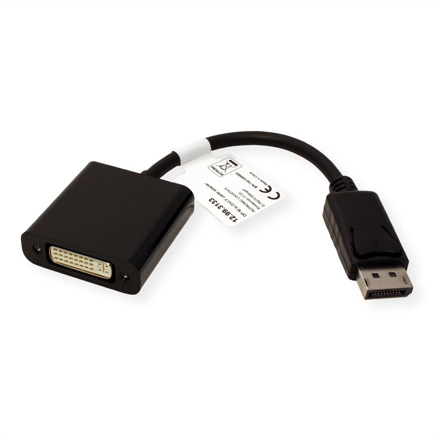 VALUE DisplayPort - DVI Adapter, DP Male - DVI Female, 0,15 m