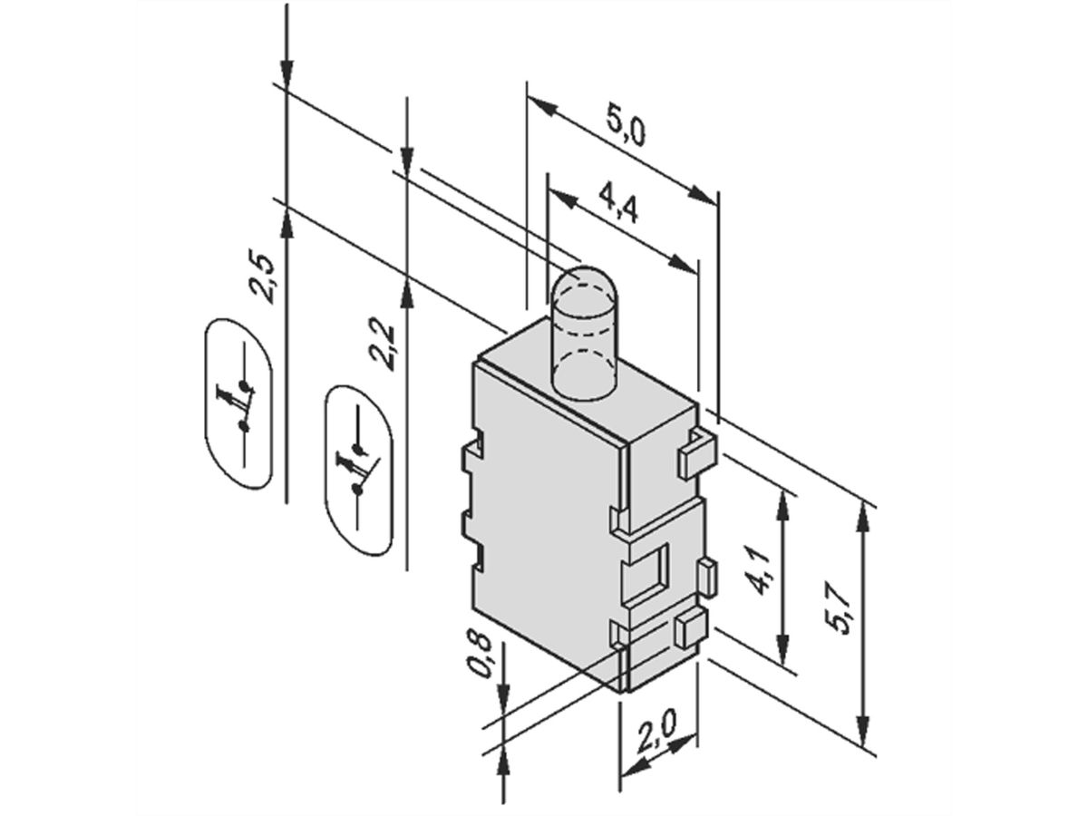 SCHROFF Microschakelaar voor AMC Carrier Mechanics, Normally Closed